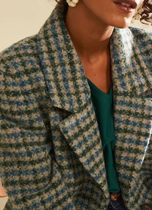 Shop Sud Express Blazer Court En Laine Amande Vodivia