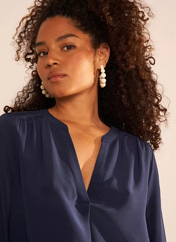 Cheap Sud Express Blouse En 100% Soie Bleu Tyrah