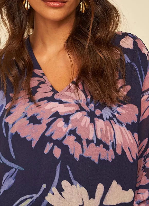 Fashion Sud Express Blouse Imprimee Violet Tomary