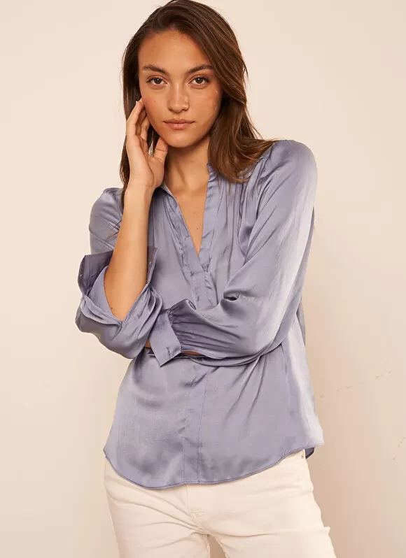 Best Sud Express Blouse Satine Col Tunisien Neptune Teddy