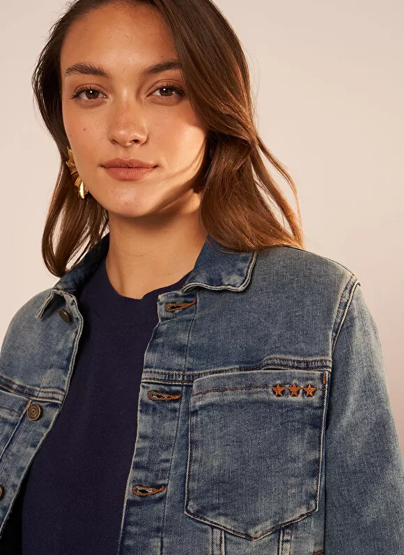 Cheap Sud Express Blouson En Jean Medium Stone Voko