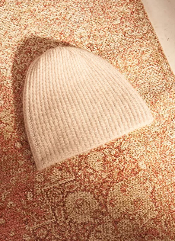 Clearance Sud Express Bonnet 100% Cachemire Beige Chine Bibou