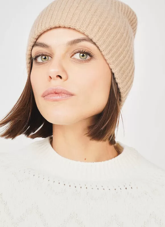 Discount Sud Express Bonnet 100% Cachemire Camel Bibou