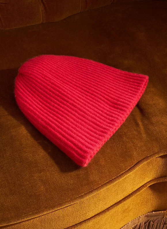 Clearance Sud Express Bonnet 100% Cachemire Framboise Bibou