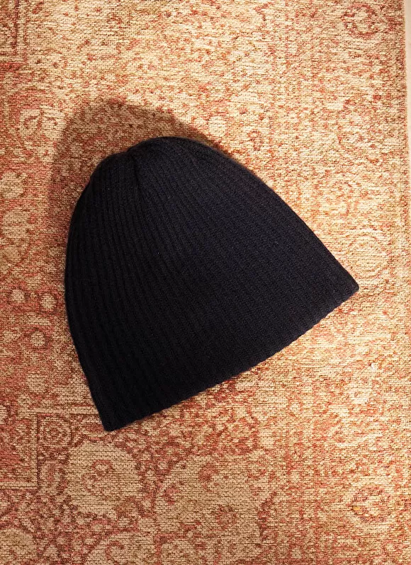 Sale Sud Express Bonnet 100% Cachemire Marine Bibou