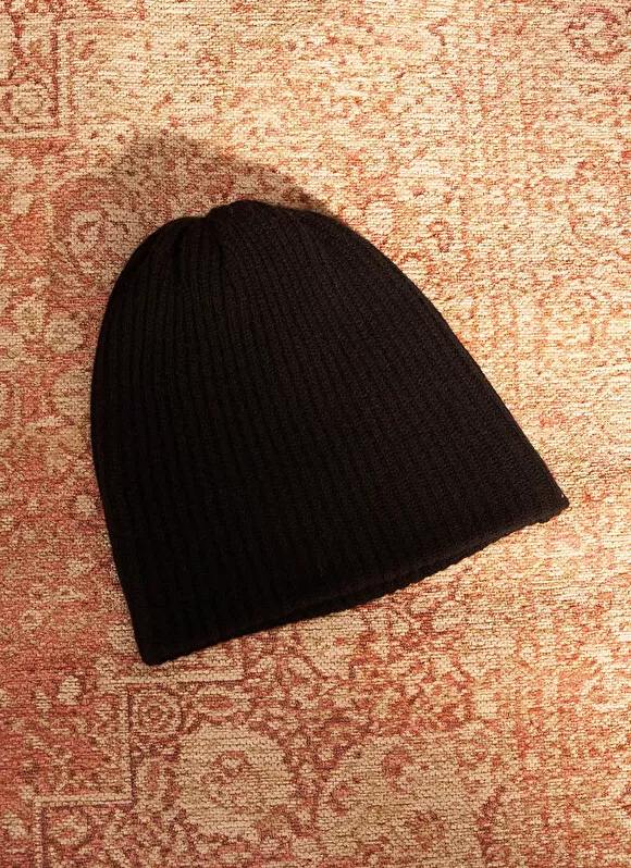 Best Sud Express Bonnet 100% Cachemire Noir Bibou