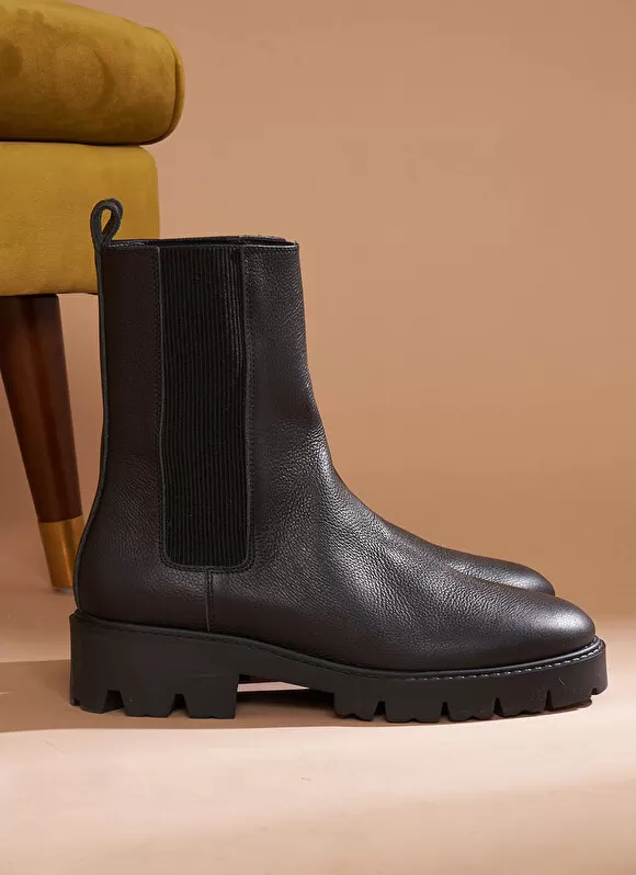 Flash Sale Sud Express Bottines Chelsea En Cuir Noir Ivy