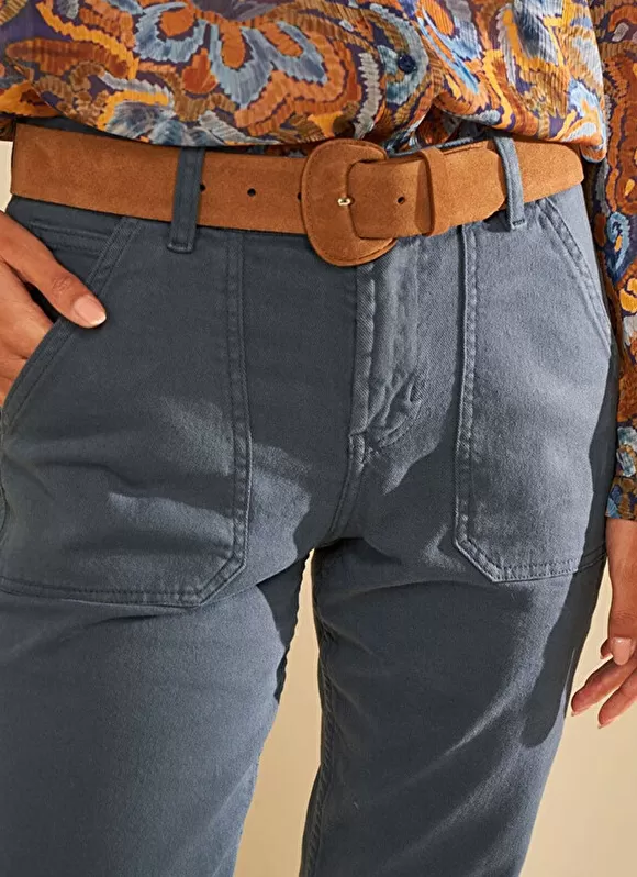 New Sud Express Ceinture En Croute De Cuir Camel Celinda