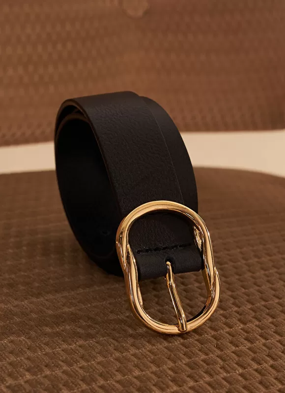 Sale Sud Express Ceinture En Cuir, Boucle Ovale Marine Calie