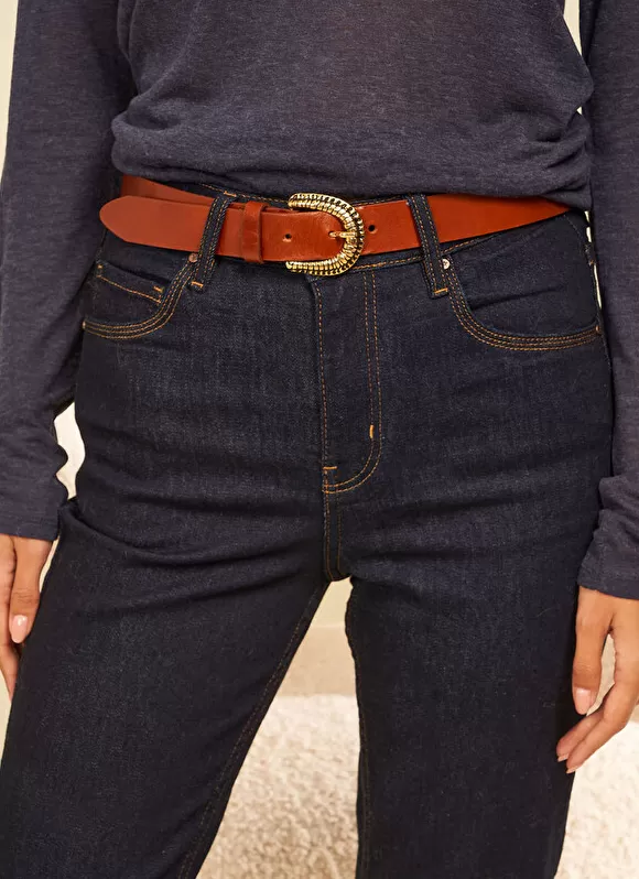 Flash Sale Sud Express Ceinture En Cuir Camel Cedra