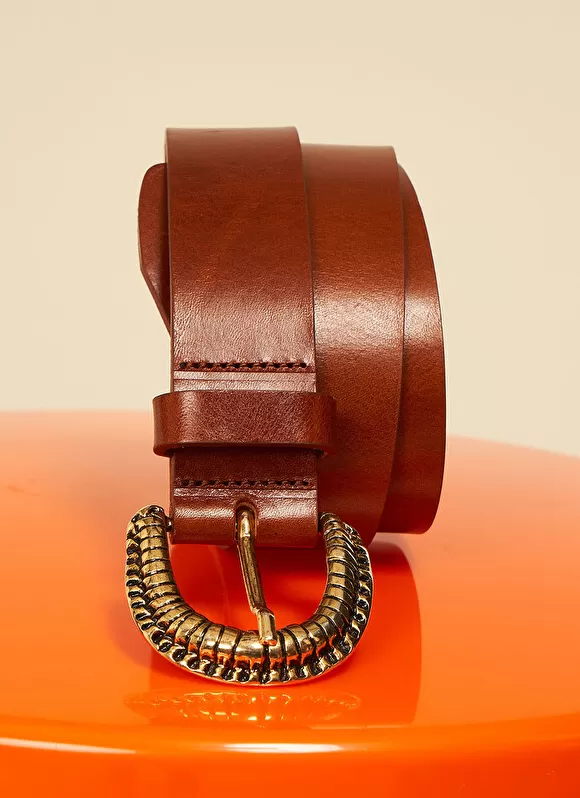Flash Sale Sud Express Ceinture En Cuir Camel Cedra