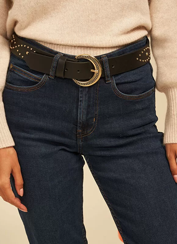 Store Sud Express Ceinture En Cuir Noir Calispera