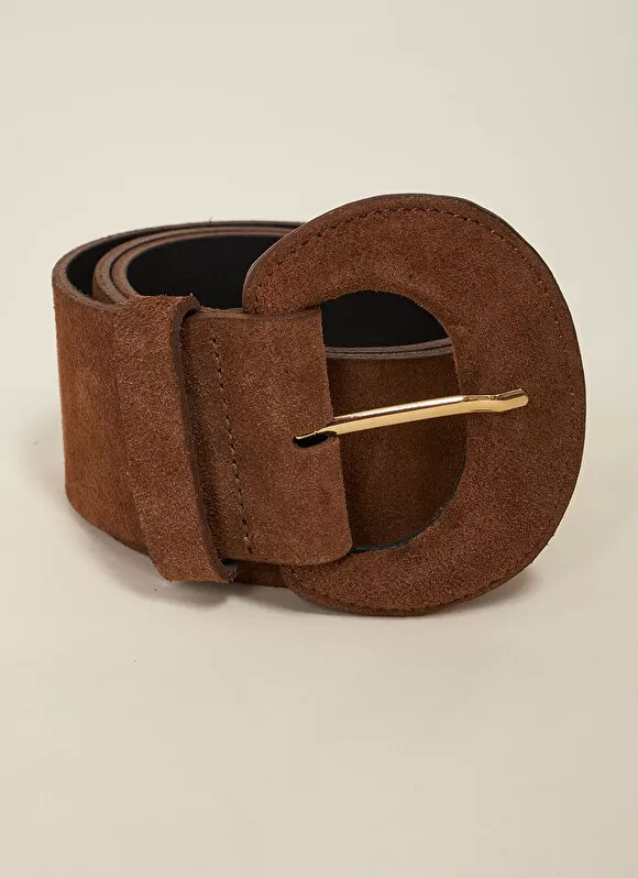 Sale Sud Express Ceinture Large En Croute De Cuir Caramel Camylle