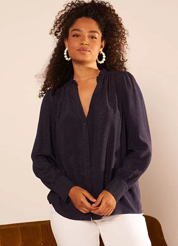 Best Sale Sud Express Chemise A Col Tunisien Marine Cariba
