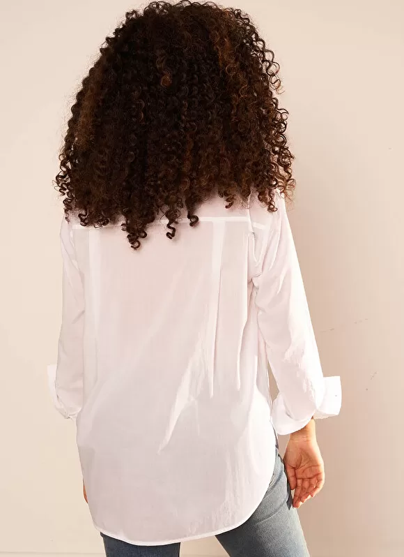 Flash Sale Sud Express Chemise Ample En Popeline De Coton Blanc Cascade