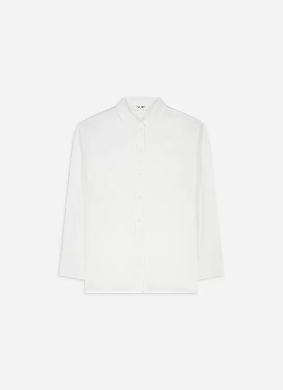 Flash Sale Sud Express Chemise Ample En Popeline De Coton Blanc Cascade