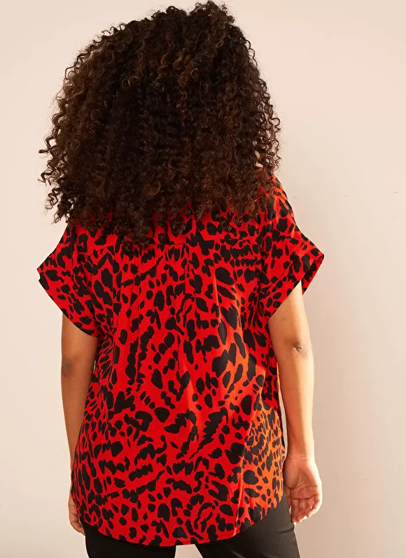 Flash Sale Sud Express Chemise Oversize A Manches Courtes Rouge Calixie