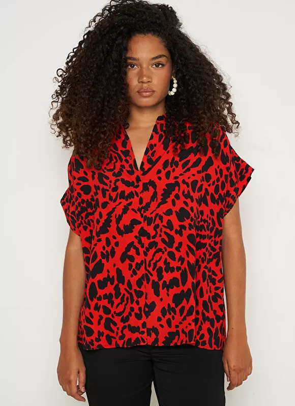 Flash Sale Sud Express Chemise Oversize A Manches Courtes Rouge Calixie