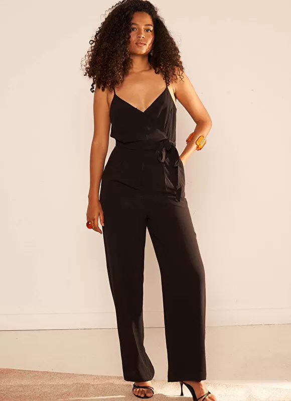 Hot Sud Express Combinaison Pantalon A Bretelles Noir Cubalia