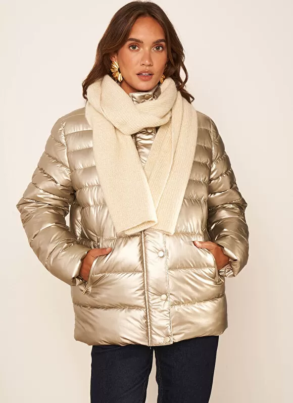 Fashion Sud Express Echarpe A Cotes Avec Lurex Ecru Espelette