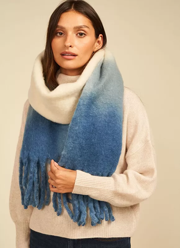 Store Sud Express Echarpe Effet Tie And Dye Bleu Edona
