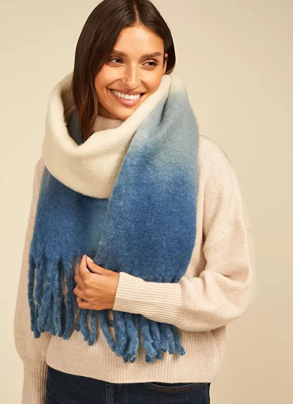 Store Sud Express Echarpe Effet Tie And Dye Bleu Edona