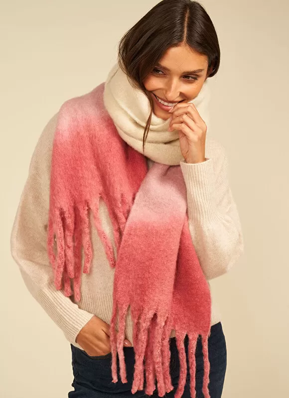 Fashion Sud Express Echarpe Effet Tie And Dye Framboise Edona