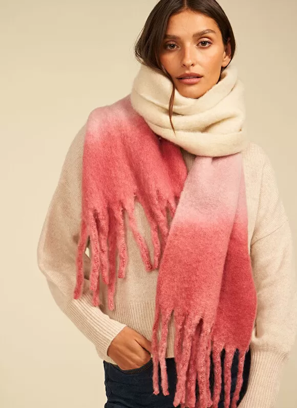 Fashion Sud Express Echarpe Effet Tie And Dye Framboise Edona