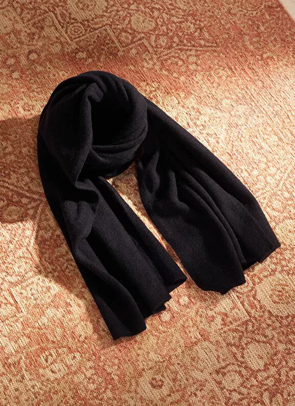 Online Sud Express Echarpe En Maille Douce Noir Eleonore