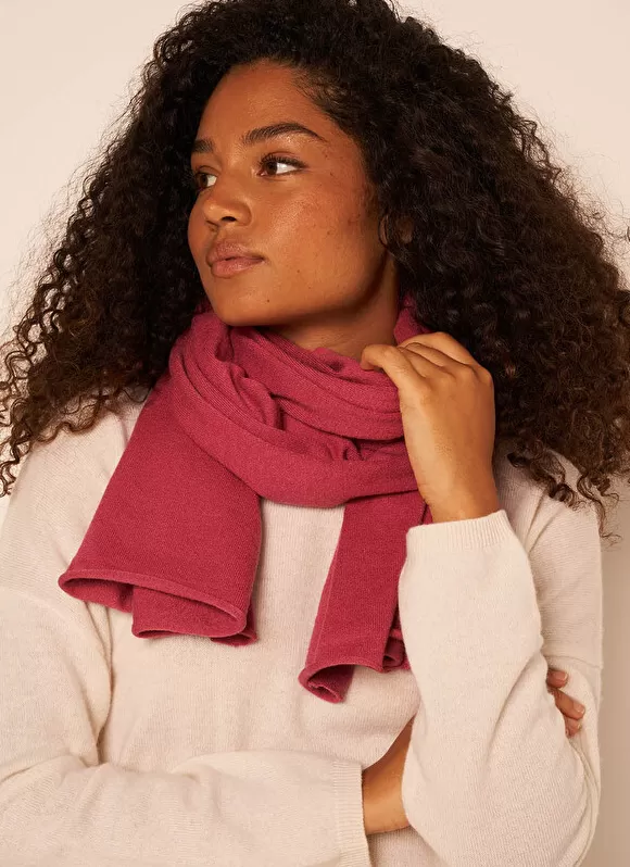 Fashion Sud Express Echarpe En Maille Douce Vieux Rose Eleonore