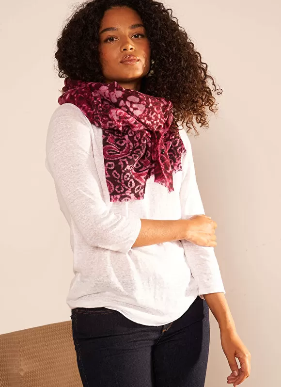 Fashion Sud Express Foulard Imprime Framboise Edel