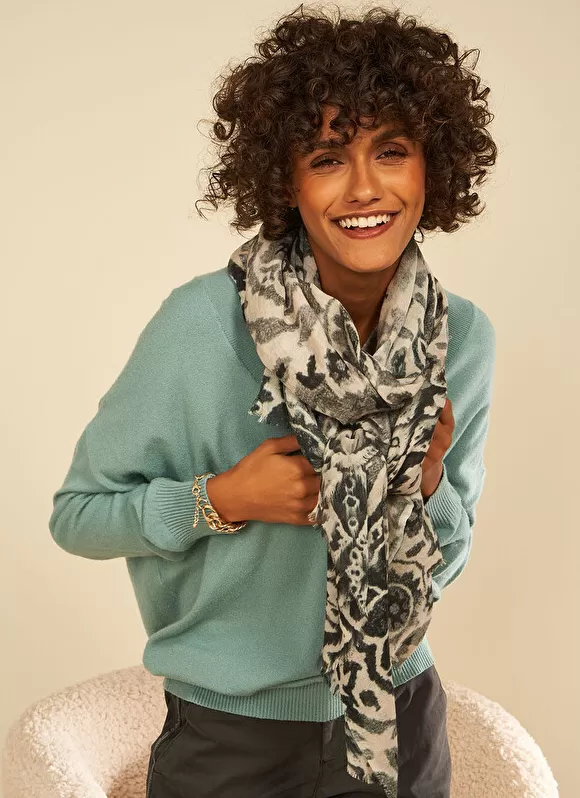 Flash Sale Sud Express Foulard Imprime Indigo Eily