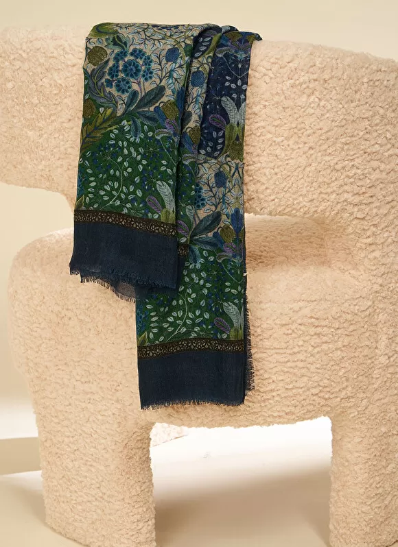 Fashion Sud Express Foulard Imprime Indigo Elinka