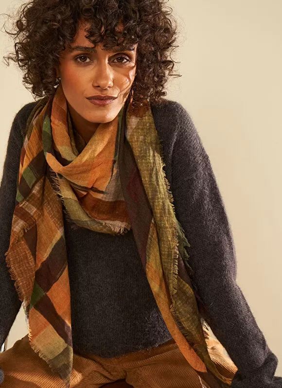 Fashion Sud Express Foulard Imprime Ocre Elio
