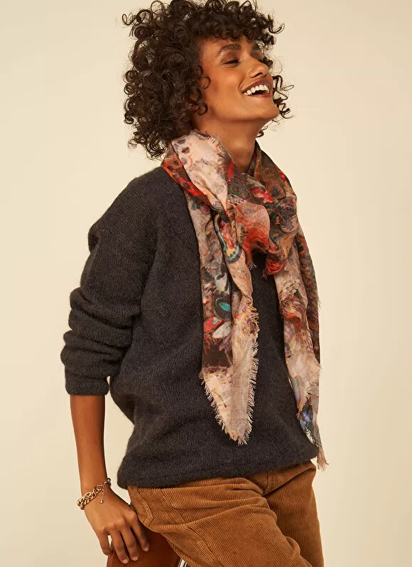 Best Sud Express Foulard Imprime Orange Elouane