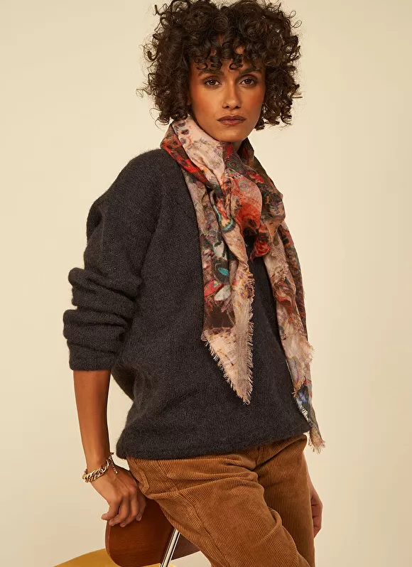 Best Sud Express Foulard Imprime Orange Elouane