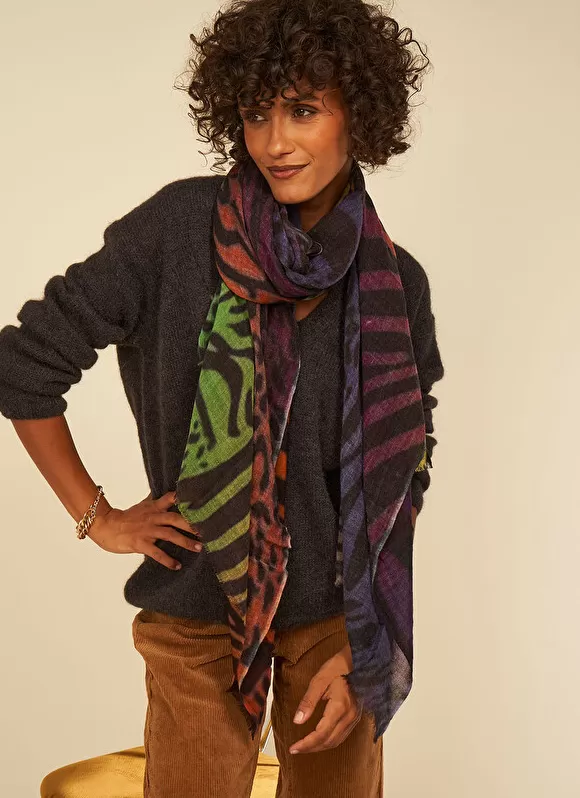 Clearance Sud Express Foulard Imprime Violet Eimy