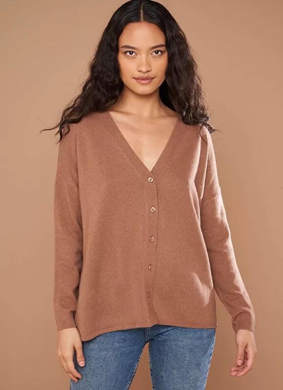 Online Sud Express Gilet Col V Caramel Goa