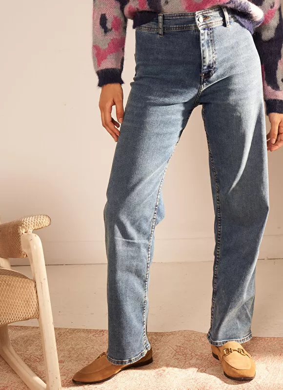 Discount Sud Express Jean A La Coupe Flare Medium Stone Clara