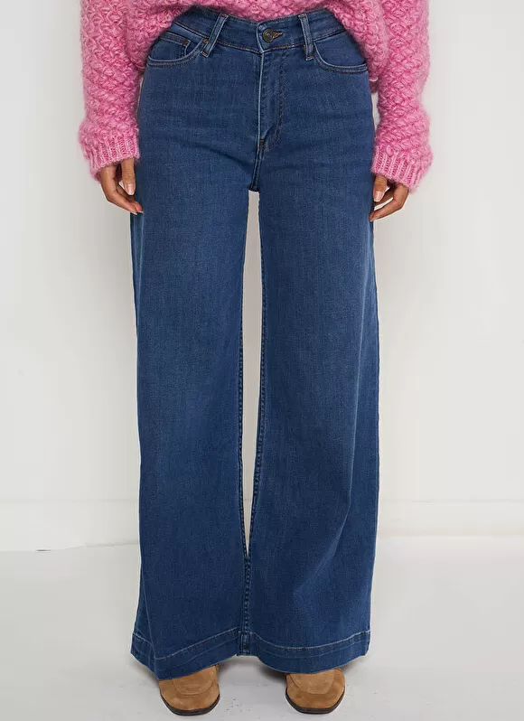 Flash Sale Sud Express Jean Flare A Taille Haute Medium Stone Lyla
