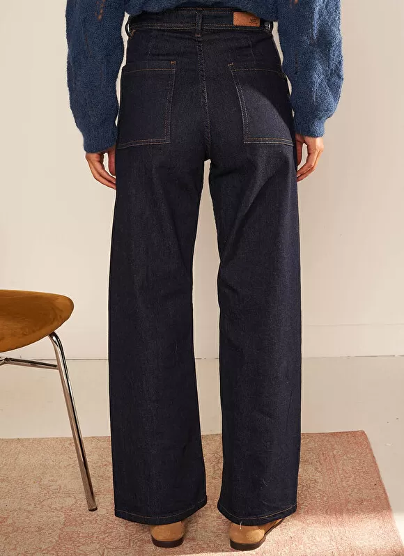 Online Sud Express Jean Large, Taille Haute Sans Coutures Sur Les Cotes Brut Clara