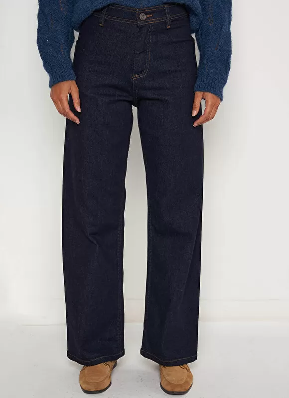 Online Sud Express Jean Large, Taille Haute Sans Coutures Sur Les Cotes Brut Clara