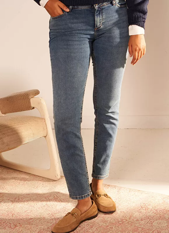 Sale Sud Express Jean Slim A Cinq Poches Medium Stone Stella