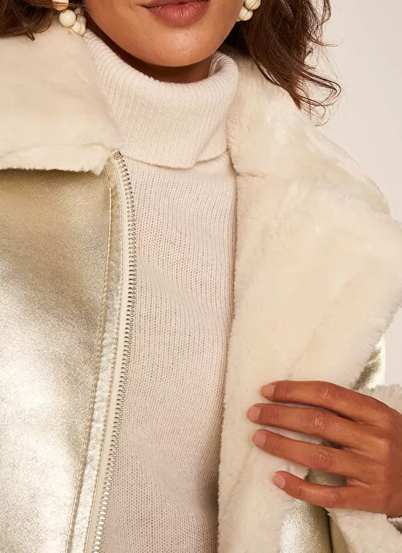 Clearance Sud Express Manteau Court Dore Gold Marance
