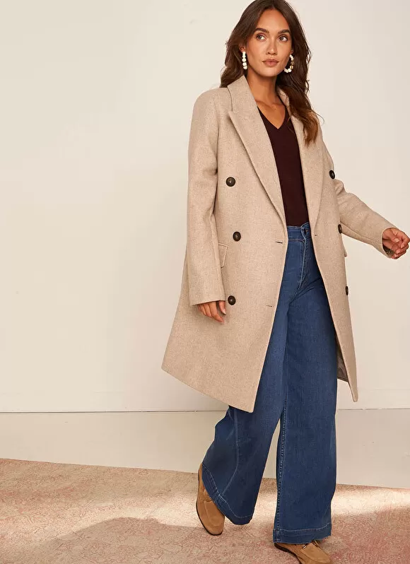 Best Sale Sud Express Manteau En Laine Ecru Chine Masical