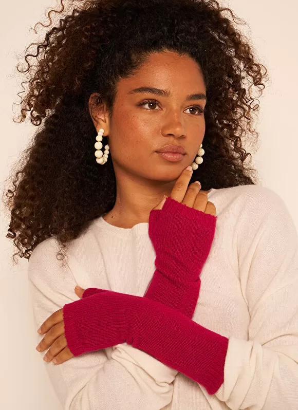 Clearance Sud Express Mitaines Pur Cachemire Framboise Garou