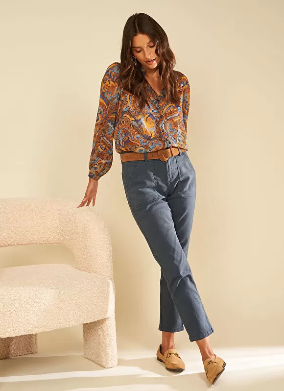 Flash Sale Sud Express Pantalon Boyfriend Indigo Peracles