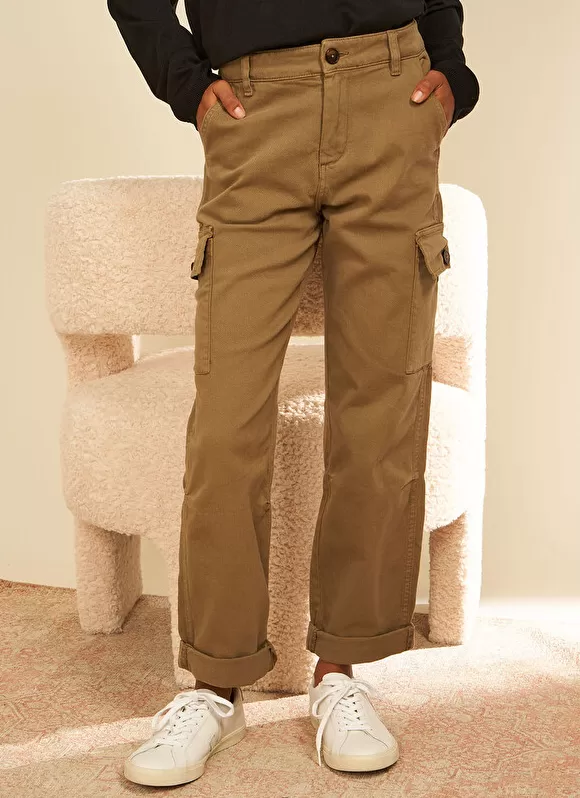 Outlet Sud Express Pantalon Cargo Taille Haute Kaki Pargo