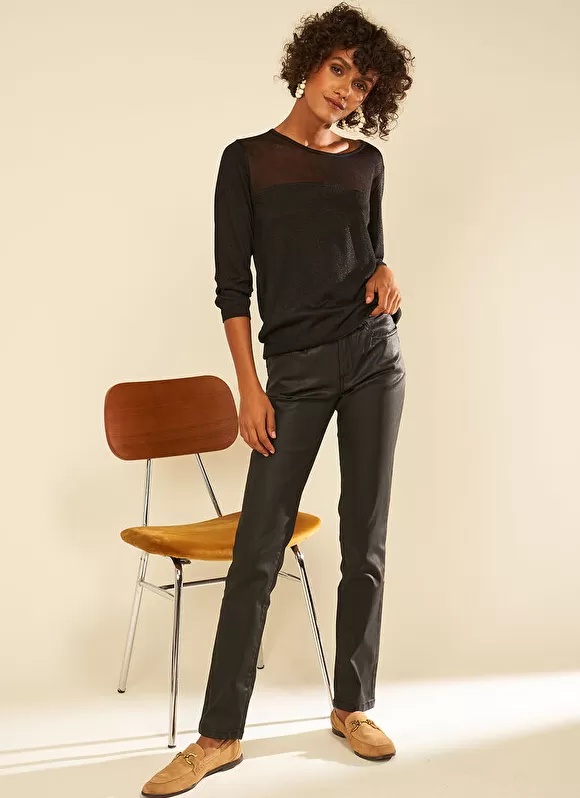 Online Sud Express Pantalon Slim Cinq Poches Noir Puppi