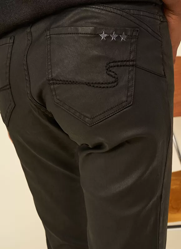Online Sud Express Pantalon Slim Cinq Poches Noir Puppi